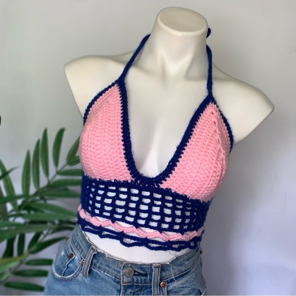 k n i t :: Retro Mod Groovy Crochet Top Knit Bikini - Picture 4 of 15